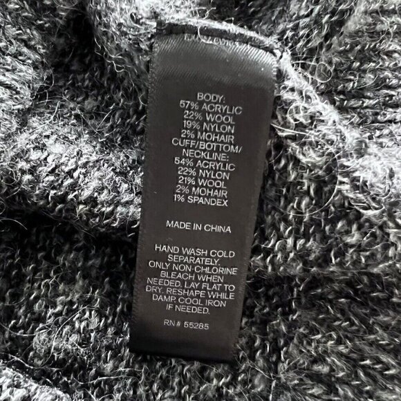 TTPD Express Wool Mohair Blend Leopard Print Heart Pullover Sweater Women S Gray - Picture 10 of 10